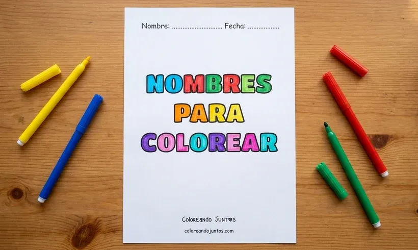 Nomes para colorir gratis para imprimir - Colorindo Juntos